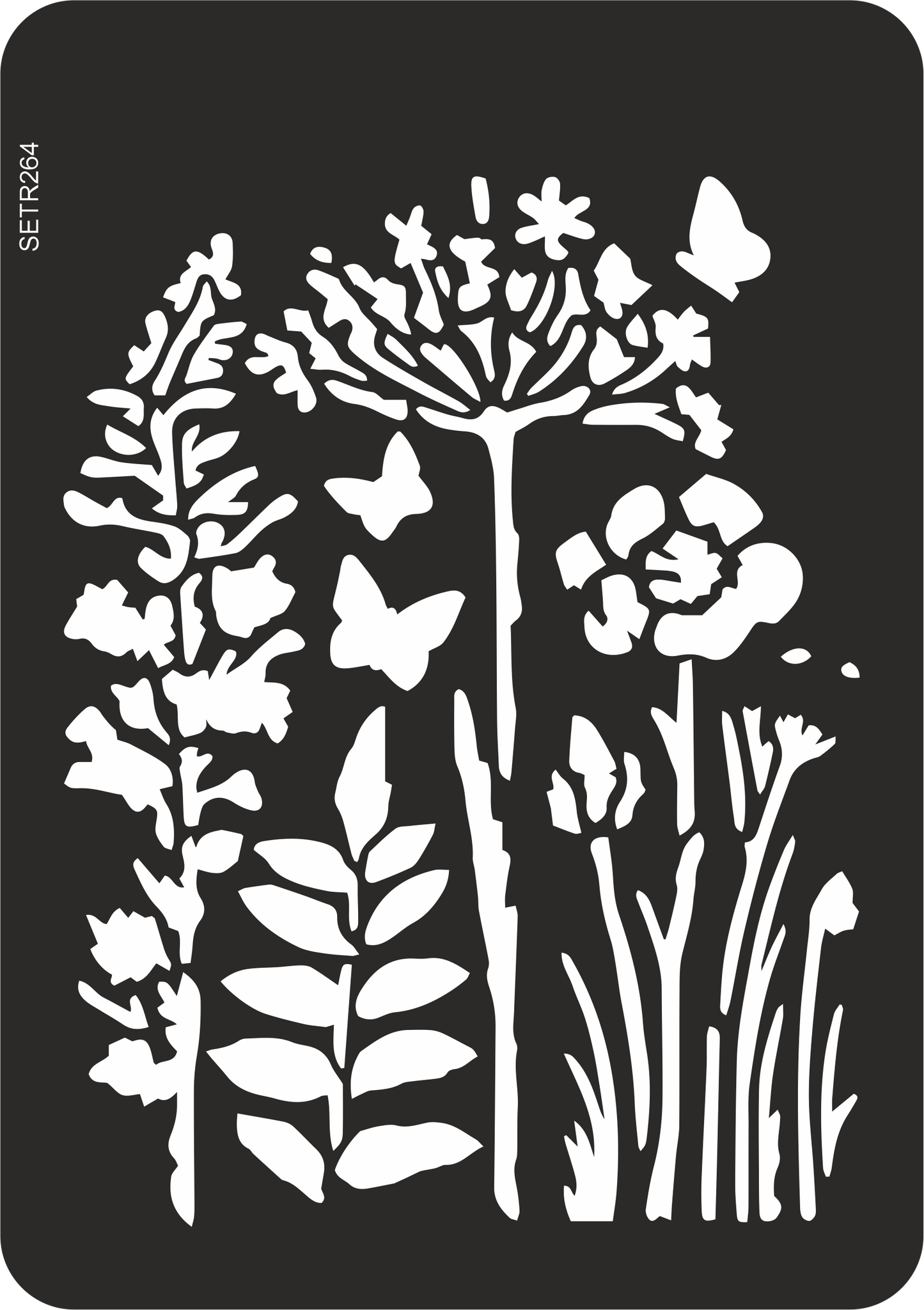 Reusable plastic stencil for decoration, scrapbooking, decoupage 'ScrapEgo' / flowers / SETR264