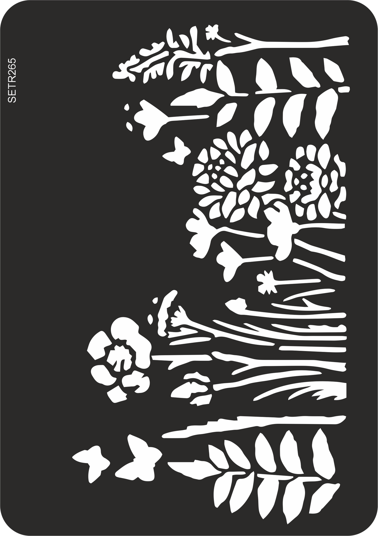 Reusable plastic stencil for decoration, scrapbooking, decoupage 'ScrapEgo' / flowers / SETR265