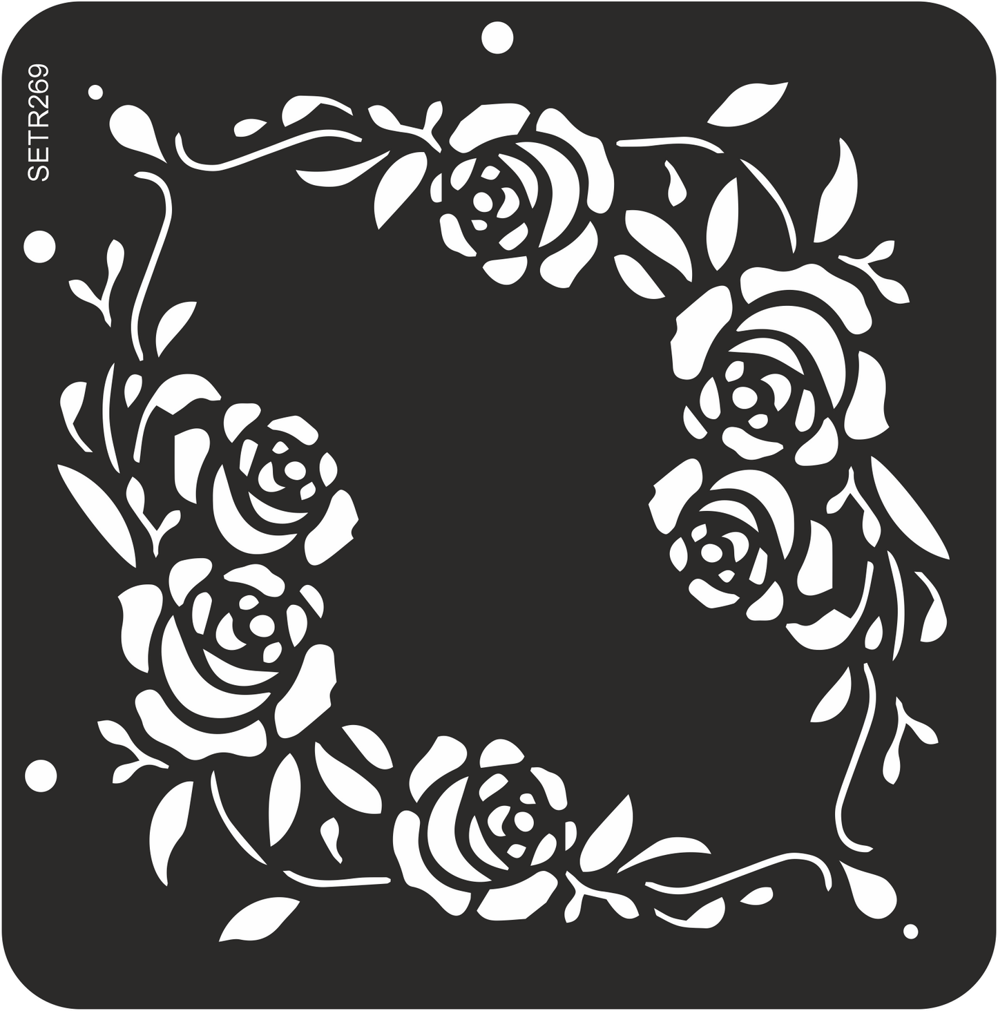 Reusable plastic stencil for decoration, scrapbooking, decoupage 'ScrapEgo' / rose wreath / SETR269