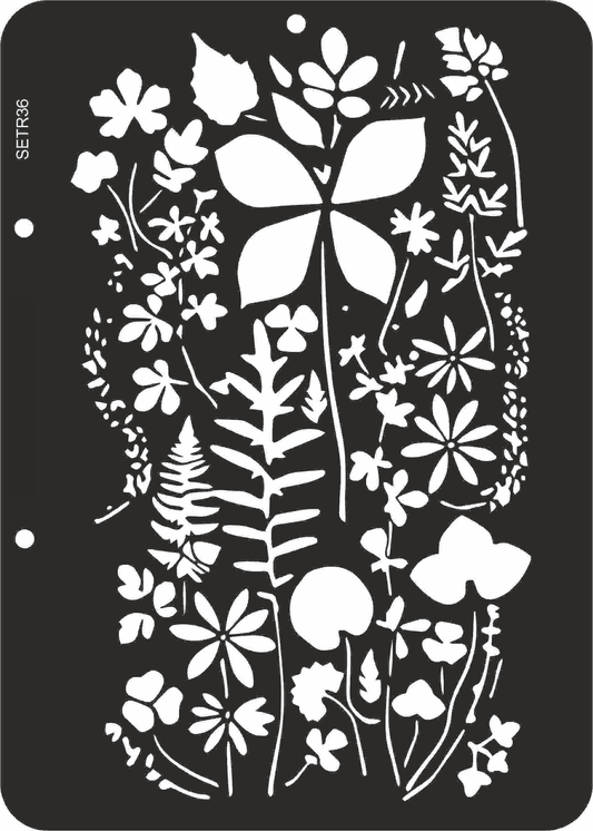 Reusable stencil for decoupage, scrapbooking, mixedmedia techniques, decoration. FLOWERS