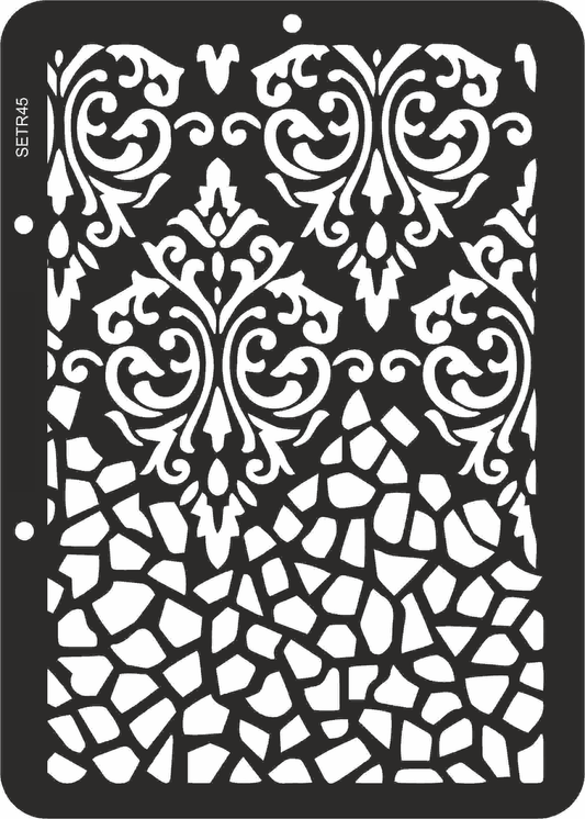 Reusable stencil for decoupage, scrapbooking, mixedmedia techniques, decoration.