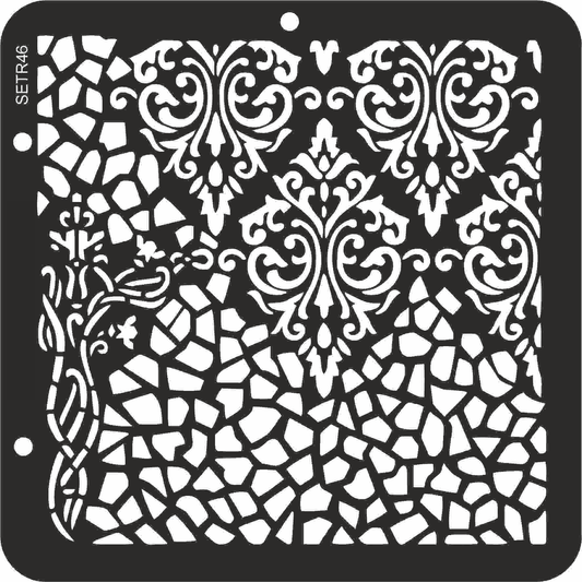 Reusable plastic stencil for decoration, scrapbooking, decoupage 'ScrapEgo' / damask background / SETR46