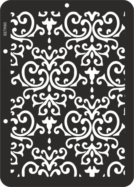 Reusable stencil for decoupage, scrapbooking, mixedmedia techniques, decoration.