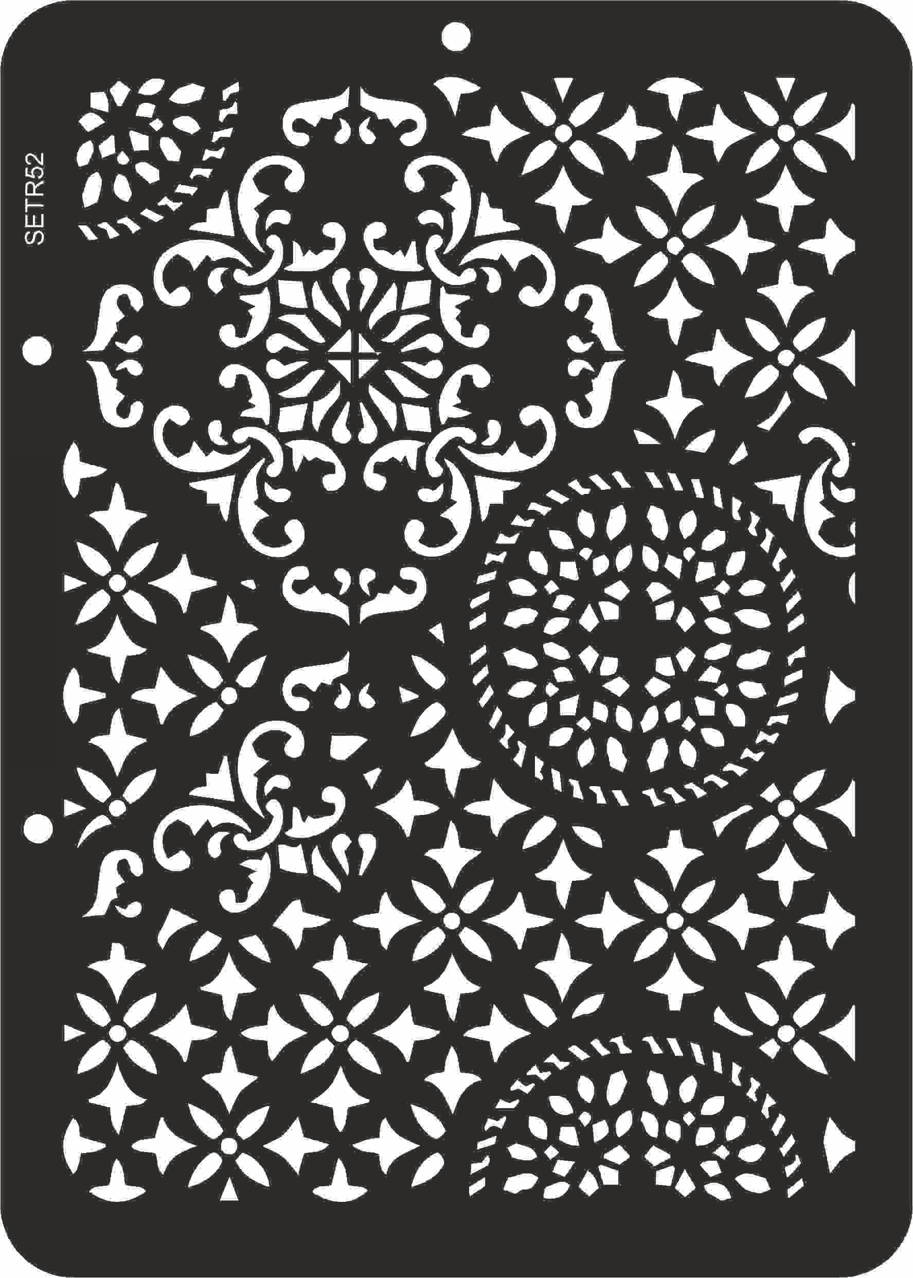 Reusable stencil for decoupage, scrapbooking, mixedmedia techniques, decoration.