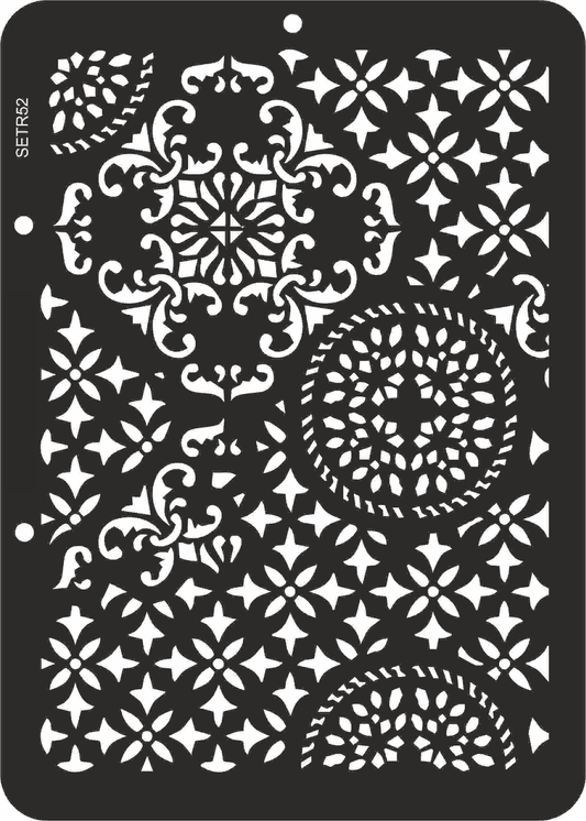 Reusable stencil for decoupage, scrapbooking, mixedmedia techniques, decoration.