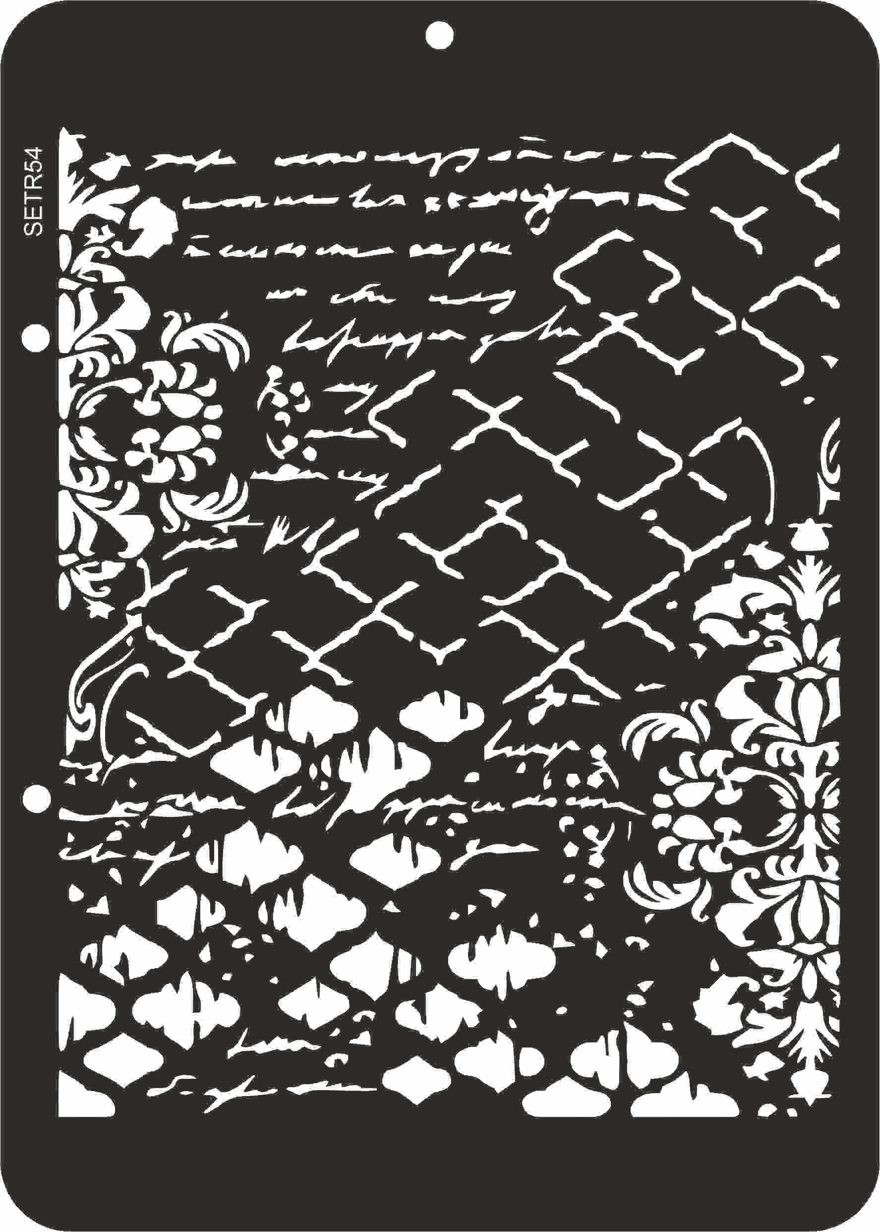 Reusable stencil for decoupage, scrapbooking, mixedmedia techniques, decoration.