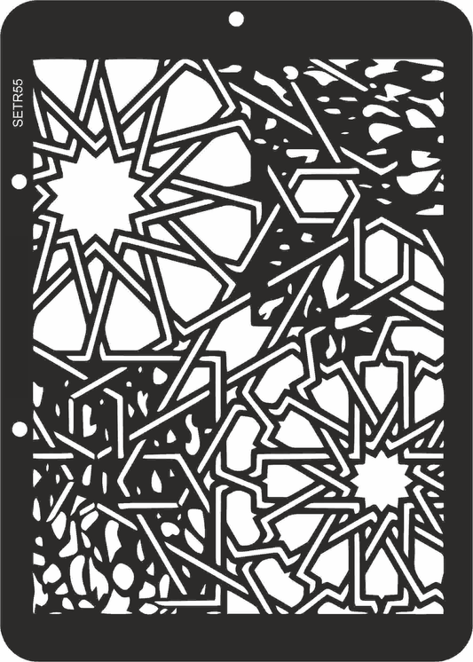 Reusable plastic stencil for decoration, scrapbooking, decoupage / background / SETR55