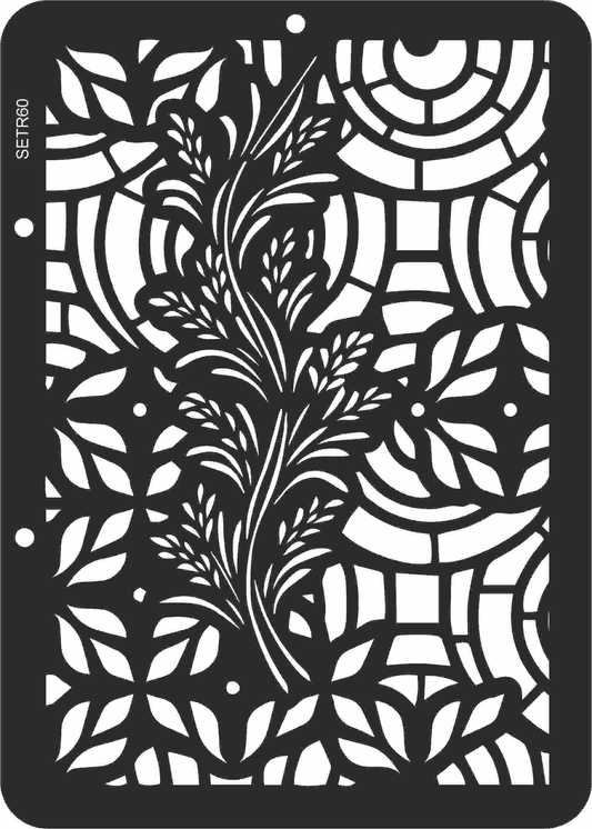 Reusable plastic stencil for decoration, scrapbooking, decoupage 'ScrapEgo' / background & branch / SETR60