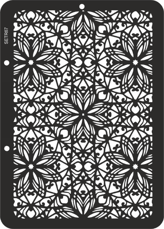 Reusable plastic stencil for decoration, scrapbooking, decoupage 'ScrapEgo' / background Art Nouveau / SETR67