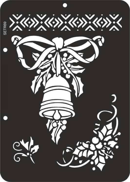 Reusable plastic stencil for decoration, scrapbooking, decoupage 'ScrapEgo' / Christmas / SETR69