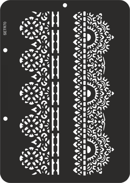 Reusable plastic stencil for decoration, scrapbooking, decoupage 'ScrapEgo' / Lace / SETR70