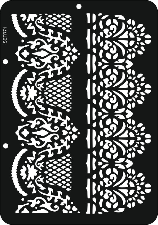 Reusable plastic stencil for decoration, scrapbooking, decoupage 'ScrapEgo' / Lace / SETR71