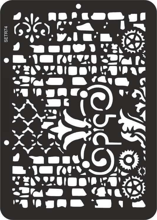 Reusable plastic stencil for decoration, scrapbooking, decoupage 'ScrapEgo' / background / SETR74