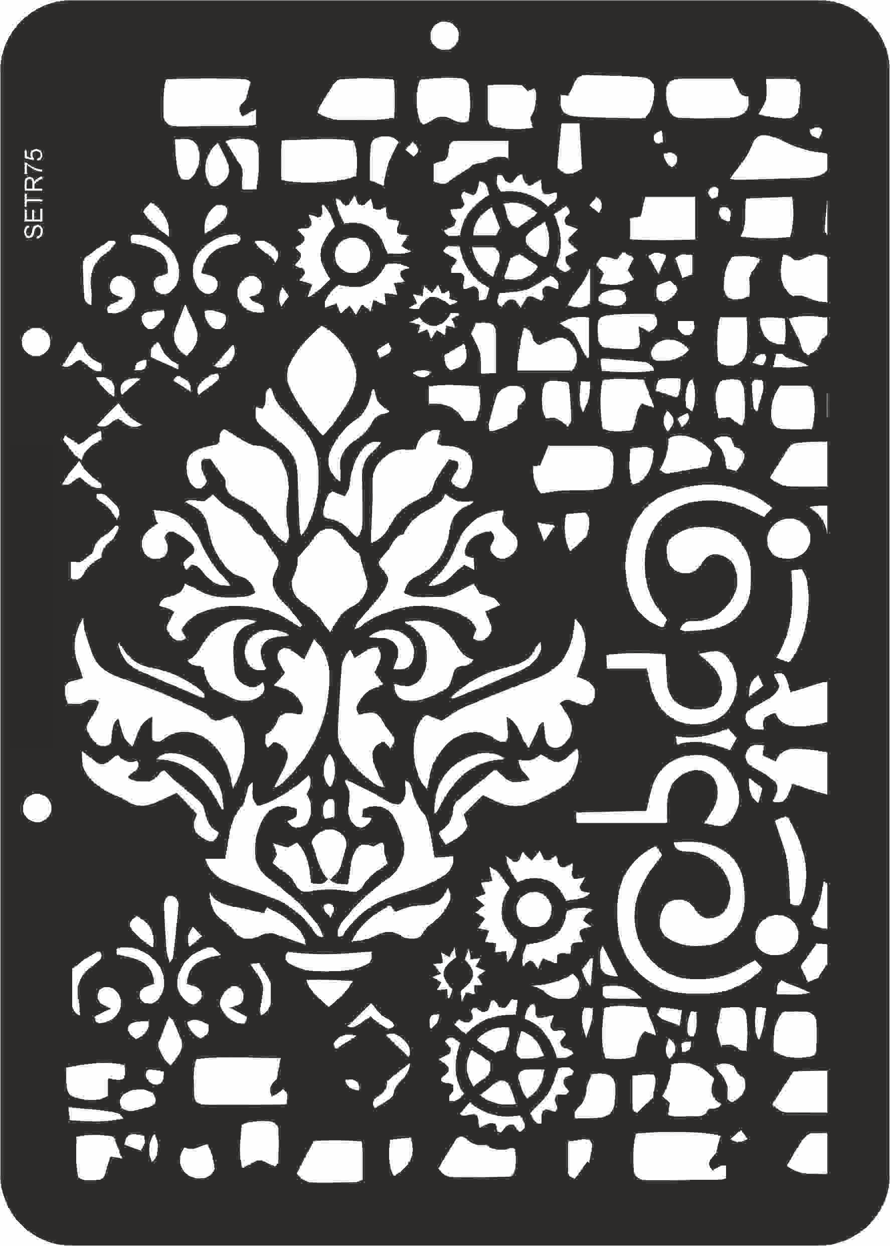 Reusable plastic stencil for decoration, scrapbooking, decoupage 'ScrapEgo' / background / SETR75