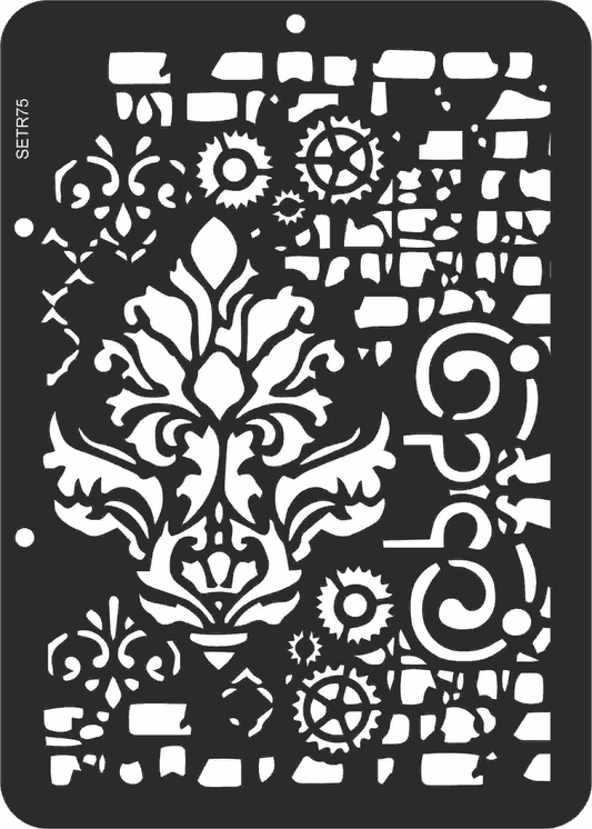 Reusable plastic stencil for decoration, scrapbooking, decoupage 'ScrapEgo' / background / SETR75