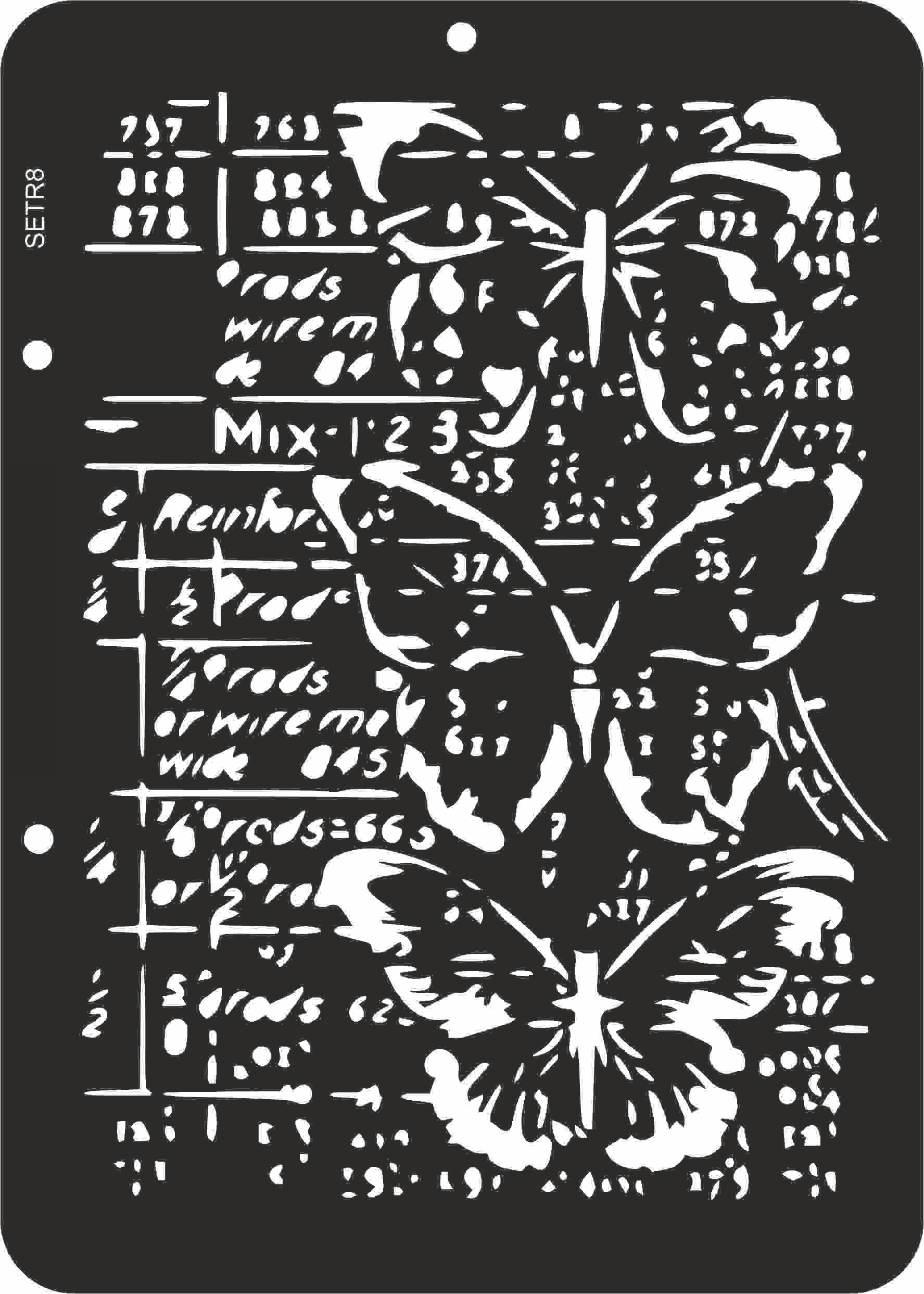 Reusable stencil for decoupage, scrapbooking, mixedmedia techniques, decoration. butterfly
