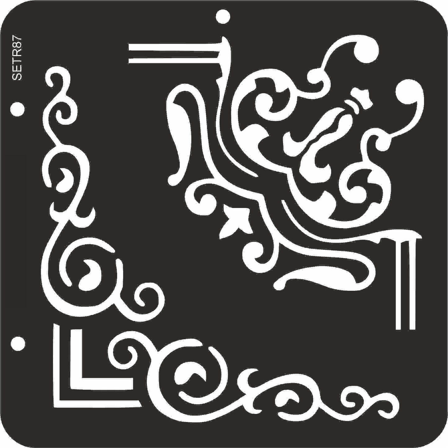 Reusable plastic stencil for decoration, scrapbooking, decoupage 'ScrapEgo' / corner / SETR87
