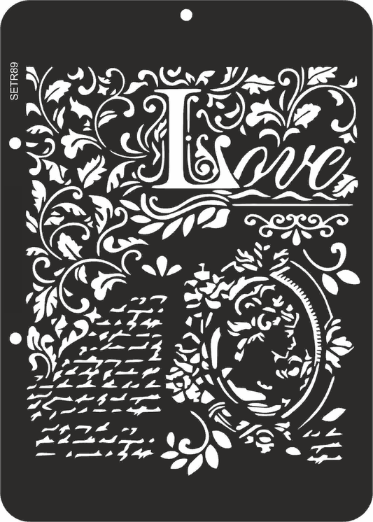 Reusable plastic stencil for decoration, scrapbooking, decoupage 'ScrapEgo' / vintage handwriting / SETR89