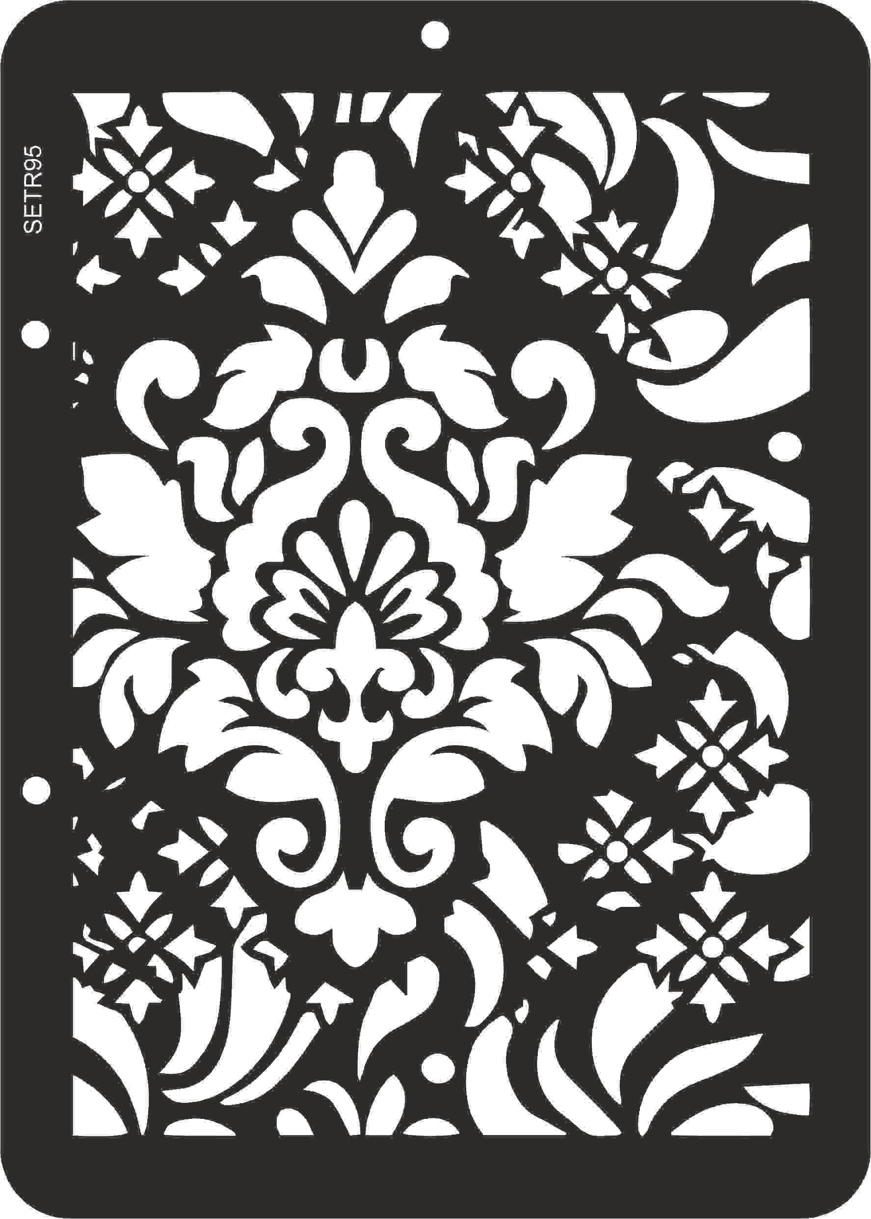 Reusable plastic stencil for decoration, scrapbooking, decoupage 'ScrapEgo' / background damask / SETR95