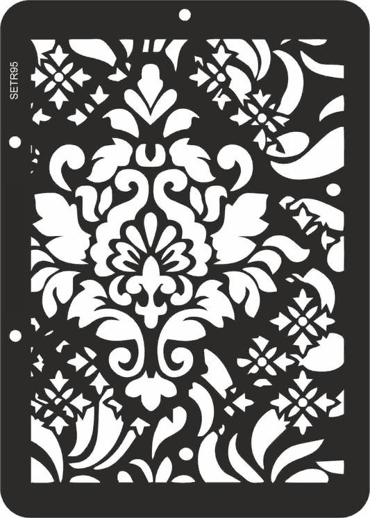 Reusable plastic stencil for decoration, scrapbooking, decoupage 'ScrapEgo' / background damask / SETR95