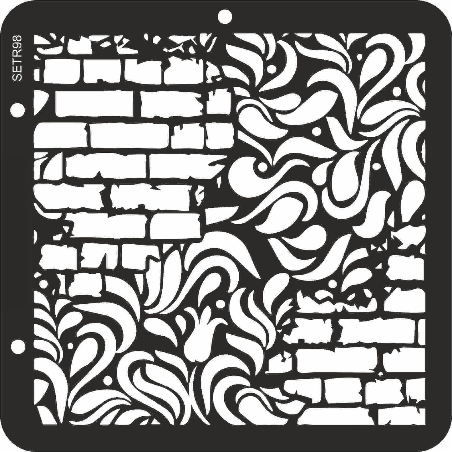 Reusable plastic stencil for decoration, scrapbooking, decoupage 'ScrapEgo' / background bricks / SETR98