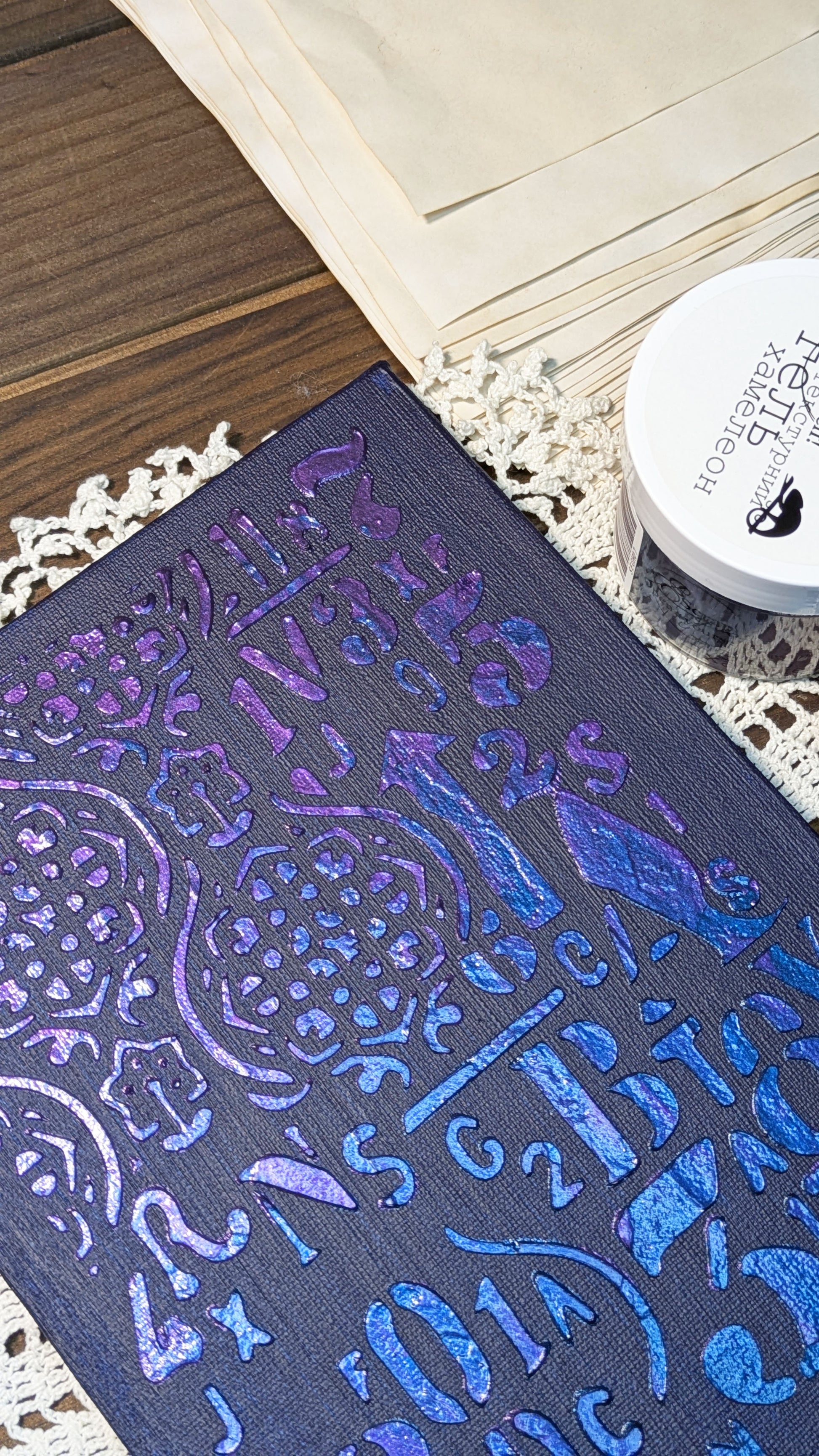 Reusable plastic stencil for decoration, scrapbooking, decoupage 'ScrapEgo' / background