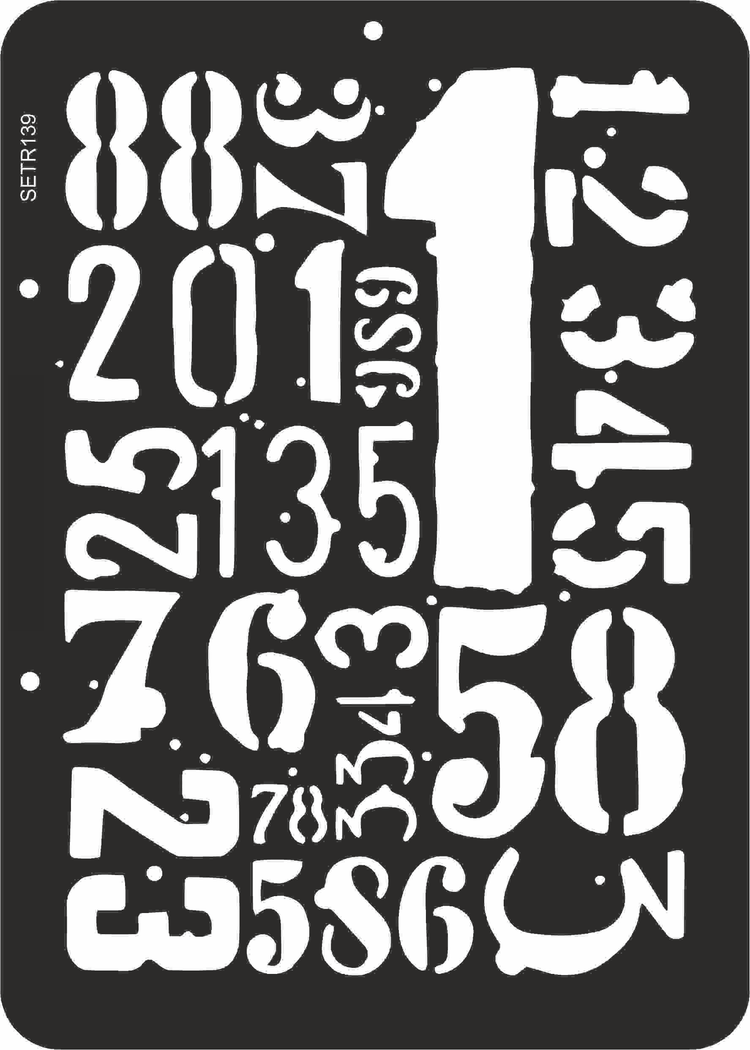 Numbers stencil collection. Featuring bold, elegant, modern, and decorative digit designs – perfect for walls, furniture, signs, calendars, scrapbooking, cards, and DIY crafts.