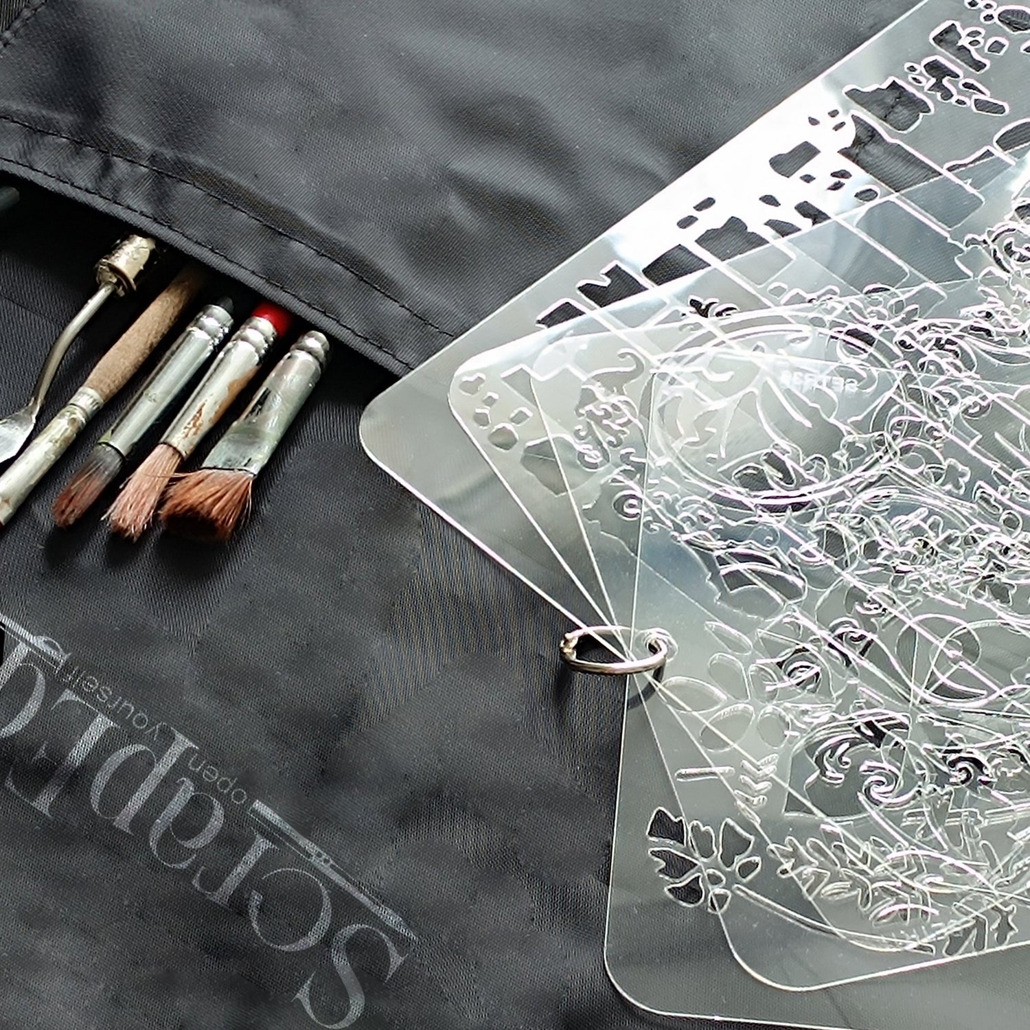 Reusable stencil for decoupage, scrapbooking, mixedmedia techniques, decoration.  Made from high quality 0.5mm thick transparent plastic for use on flat, hard surfaces.  Multi-purpose - suitable for use with paints, pastes and structural gels