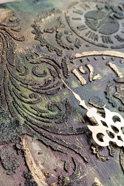 Reusable plastic stencil for decoration, scrapbooking, decoupage 'ScrapEgo' / steampunk watch / SETR169