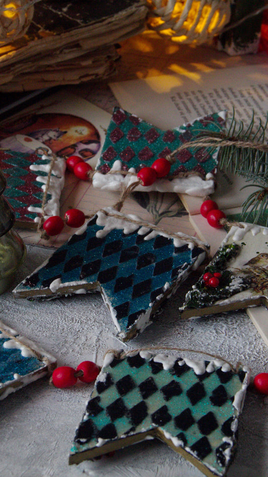 Reusable plastic stencil for decoration, scrapbooking, decoupage 'ScrapEgo' / rhombuses / SETR266