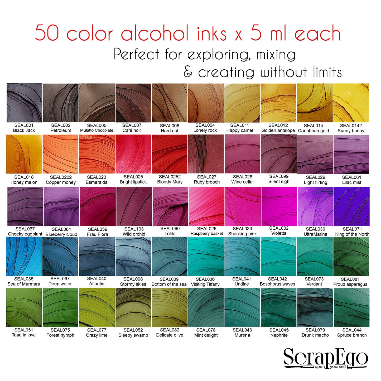 Set of 50 'mini' alcohol inks 'LET IT INKS!'