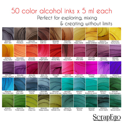 Set of 50 'mini' alcohol inks 'LET IT INKS!'