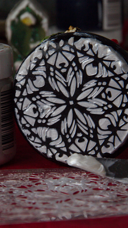 Reusable plastic stencil for decoration, scrapbooking, decoupage 'ScrapEgo' / background artdeco / SETR68