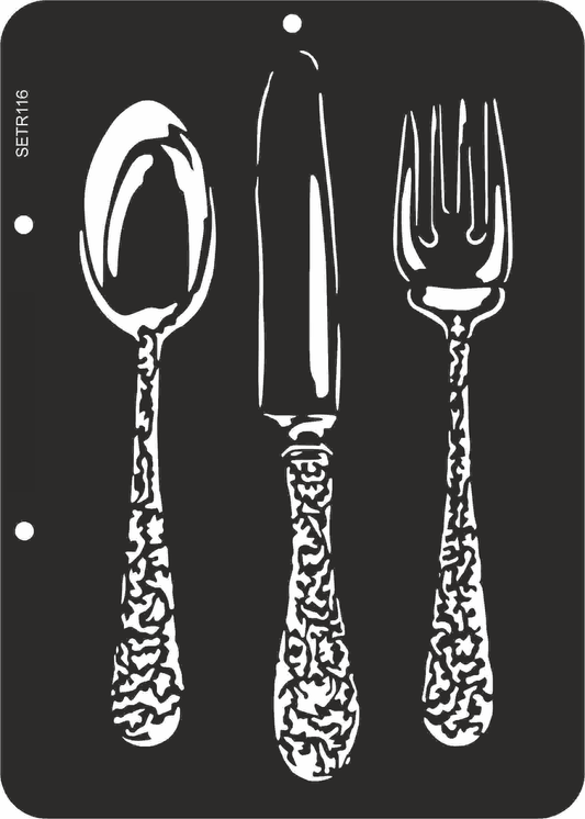 Reusable plastic stencil for decoration, scrapbooking, decoupage 'ScrapEgo' / kitchen / SETR116