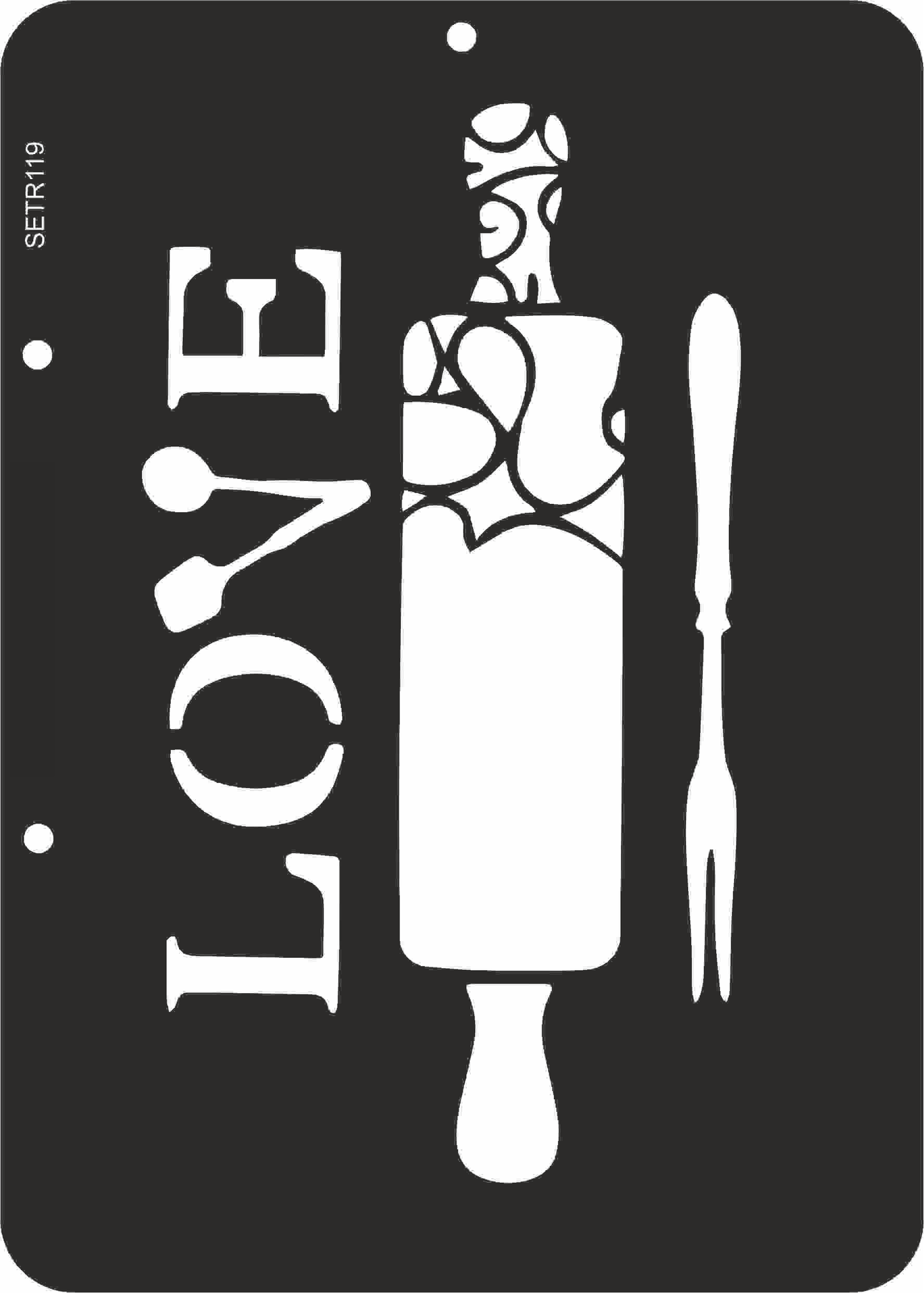 Reusable plastic stencil for decoration, scrapbooking, decoupage 'ScrapEgo' / kitchen / SETR119