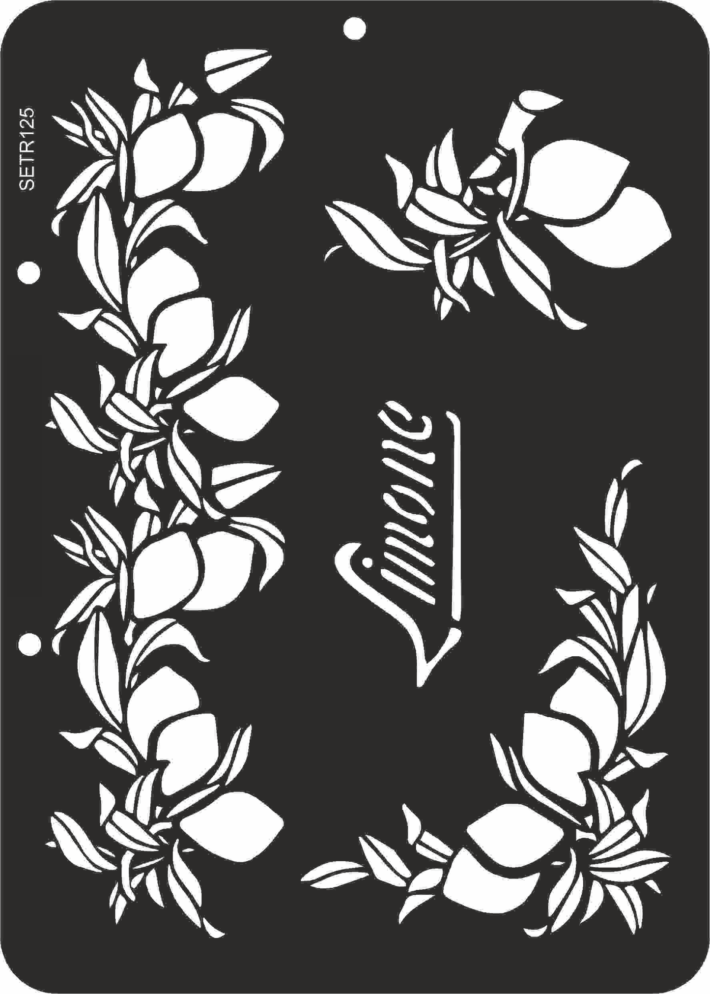 Reusable plastic stencil for decoration, scrapbooking, decoupage 'ScrapEgo' / lemon / SETR125