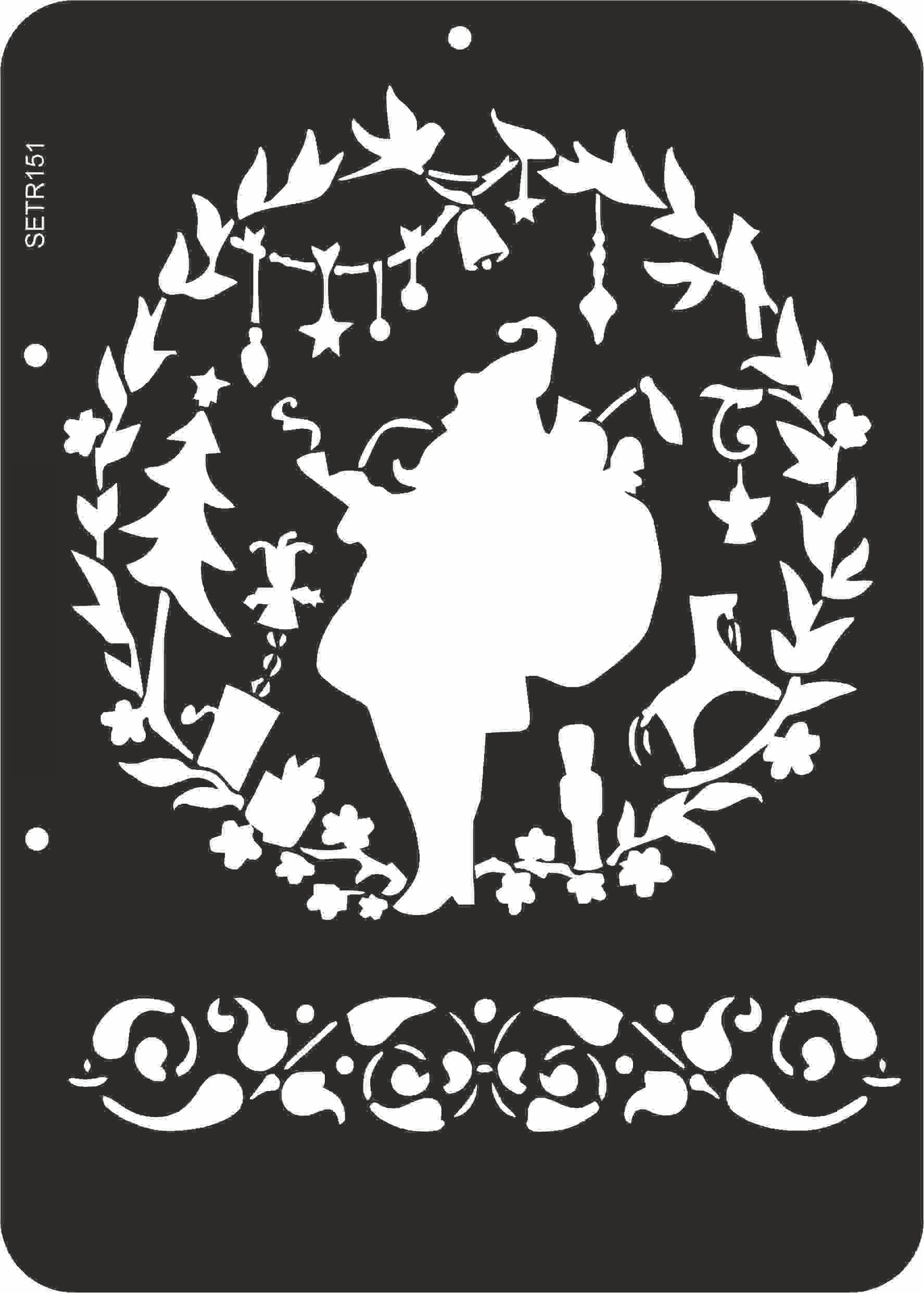 Reusable plastic stencil for decoration, scrapbooking, decoupage 'ScrapEgo' / christmas / SETR151