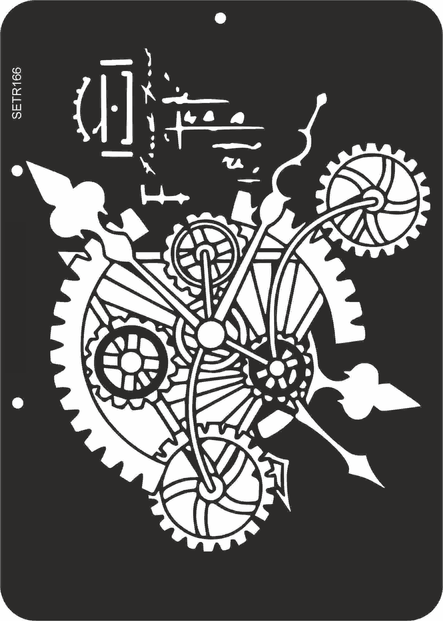 Reusable plastic stencil for decoration, scrapbooking, decoupage 'ScrapEgo' / steampunk watch / SETR166