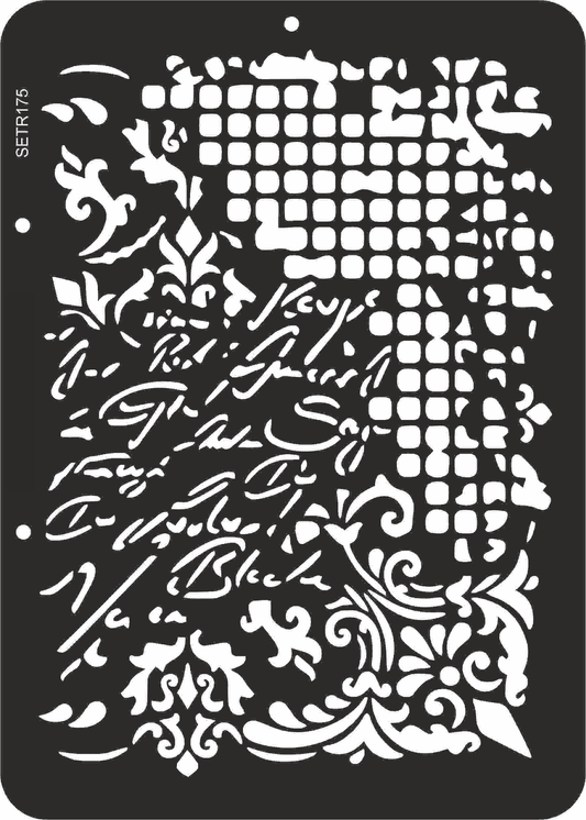 Reusable plastic stencil for decoration, scrapbooking, decoupage 'ScrapEgo' / textures vintage / SETR175