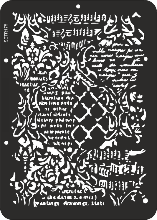 Reusable plastic stencil for decoration, scrapbooking, decoupage 'ScrapEgo' / vintage textures / SETR178