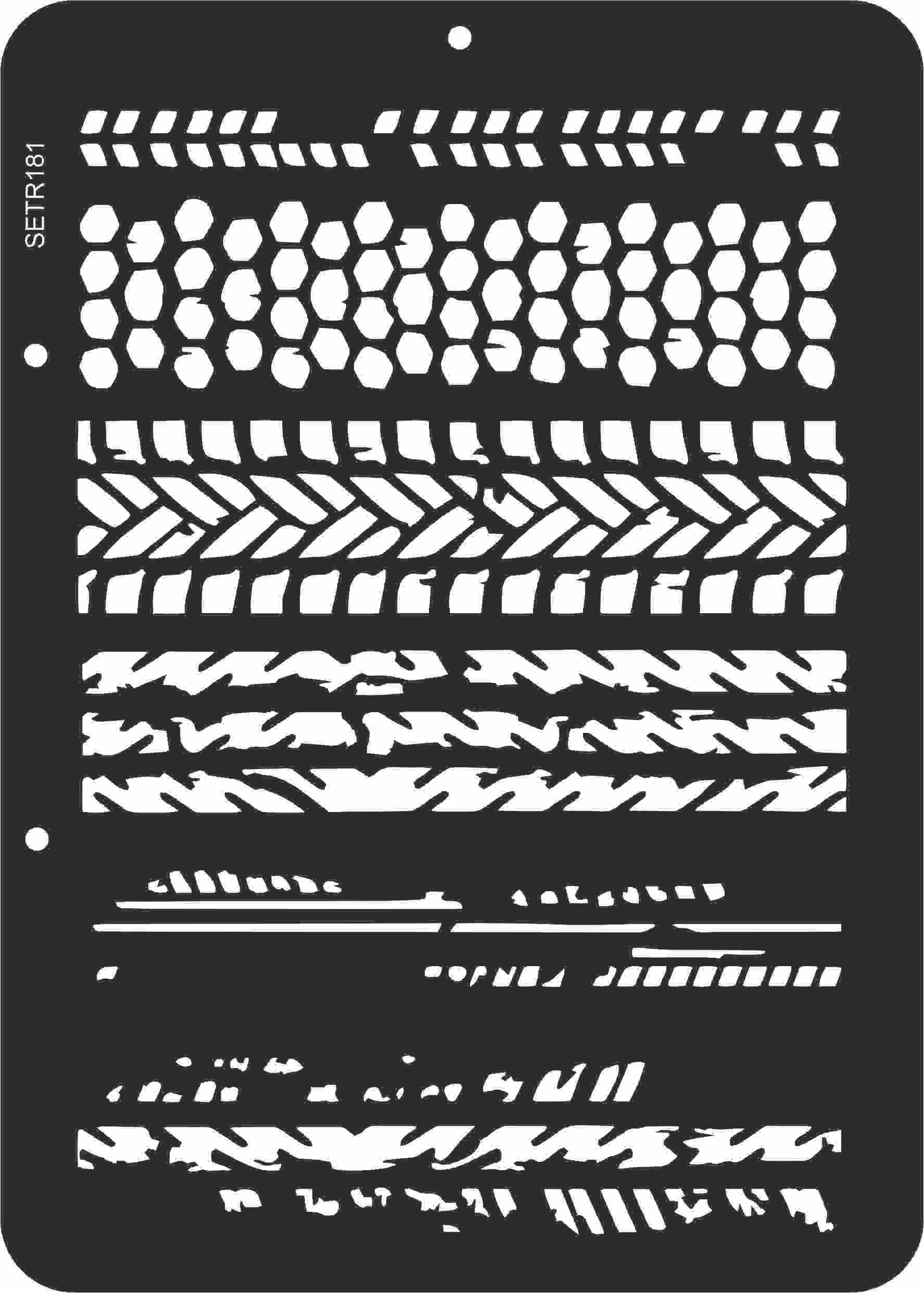 Reusable plastic stencil for decoration, scrapbooking, decoupage 'ScrapEgo' / tyre marks / SETR181