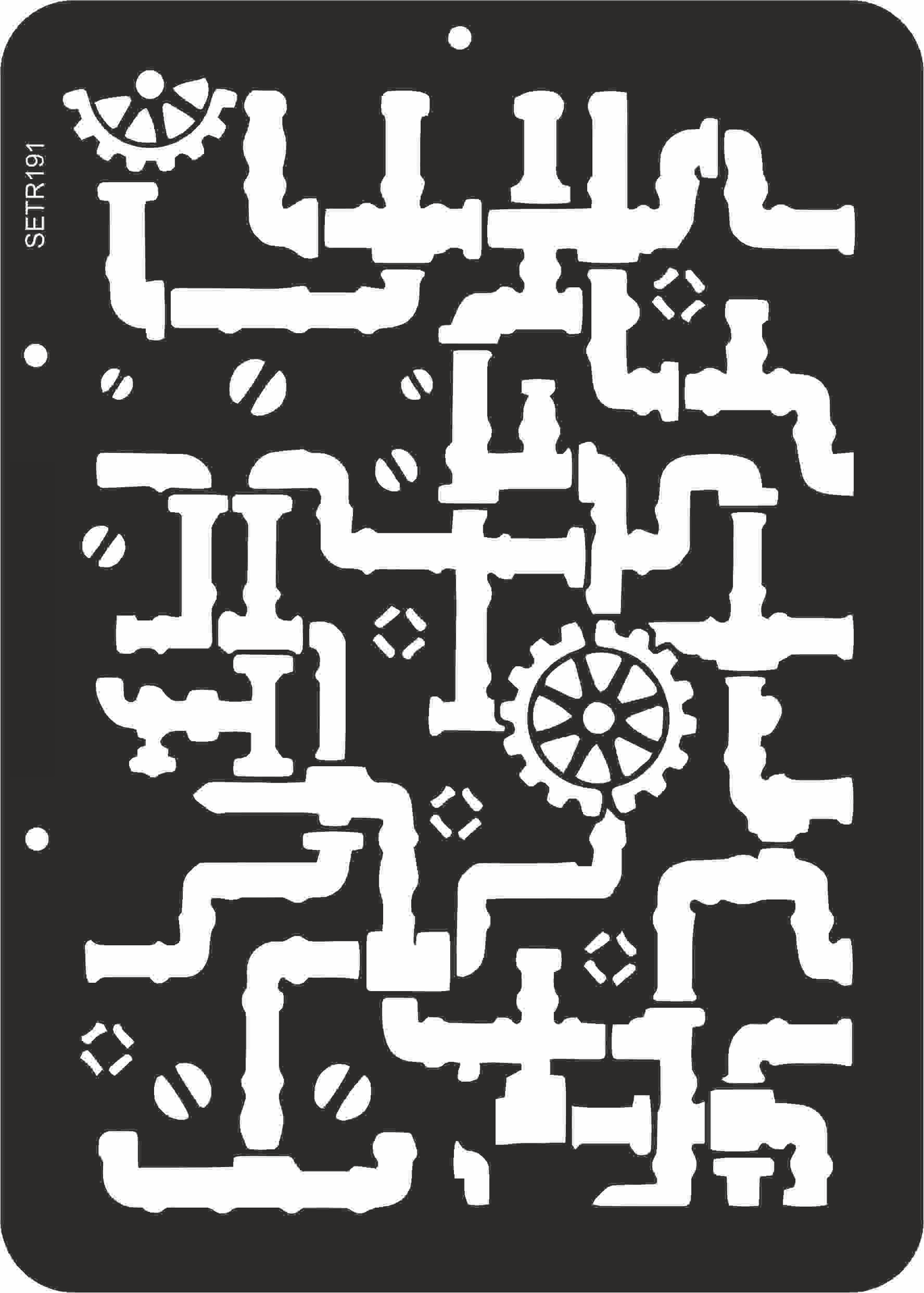 Reusable plastic stencil for decoration, scrapbooking, decoupage 'ScrapEgo' / pipeline / SETR191