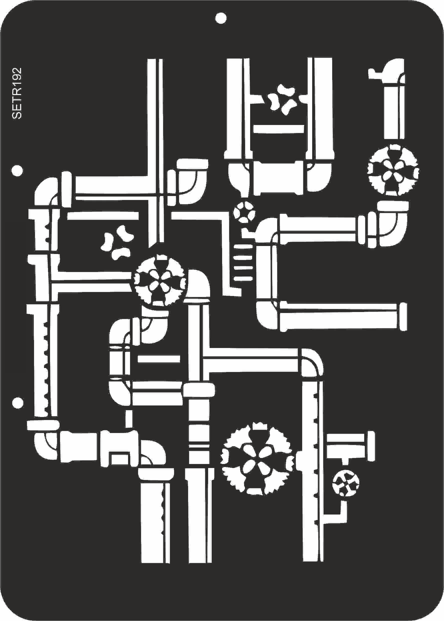 Reusable plastic stencil for decoration, scrapbooking, decoupage 'ScrapEgo' / pipeline / SETR192