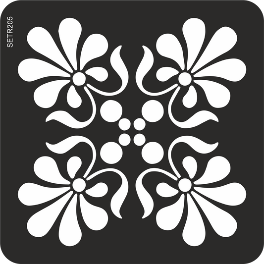 Reusable plastic stencil for decoration, scrapbooking, decoupage 'ScrapEgo' / tile / SETR205