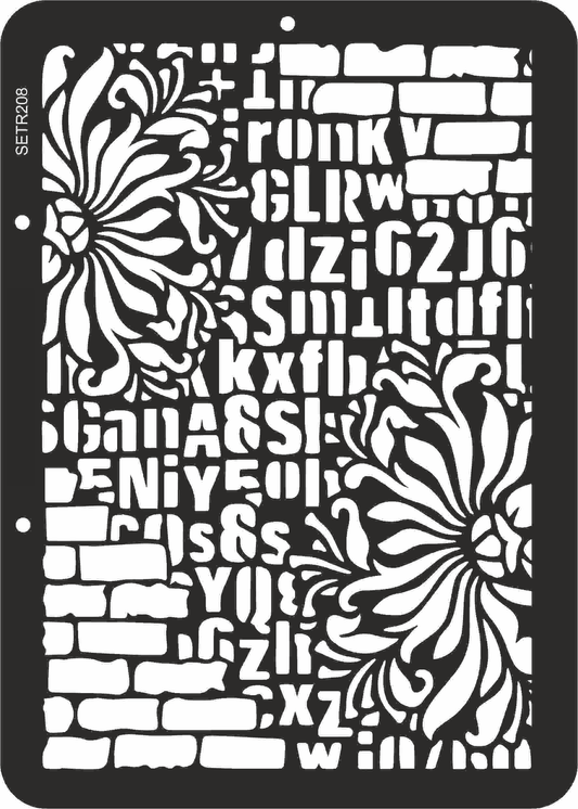 Reusable plastic stencil for decoration, scrapbooking, decoupage 'ScrapEgo' / bricks / SETR208