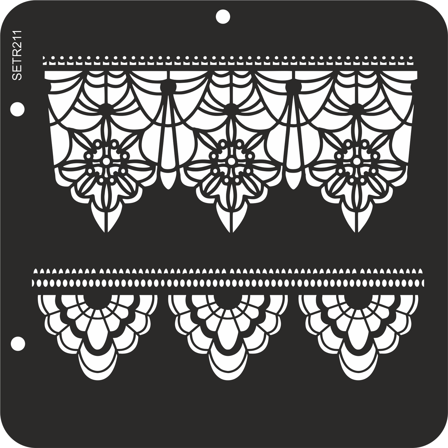 Reusable plastic stencil for decoration, scrapbooking, decoupage 'ScrapEgo' / lace / SETR211