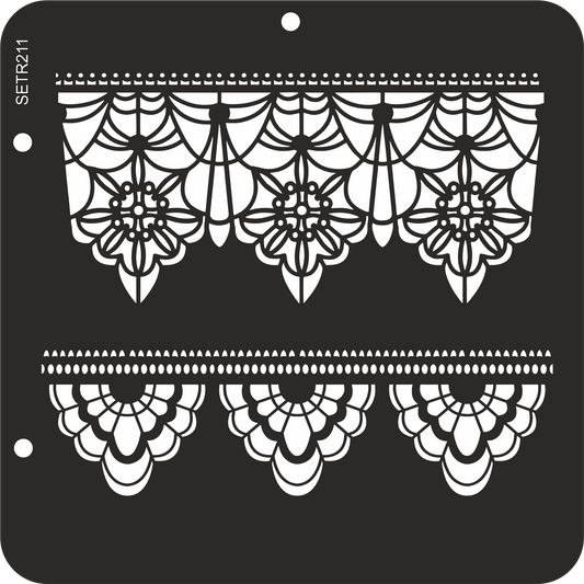 Reusable plastic stencil for decoration, scrapbooking, decoupage 'ScrapEgo' / lace / SETR211