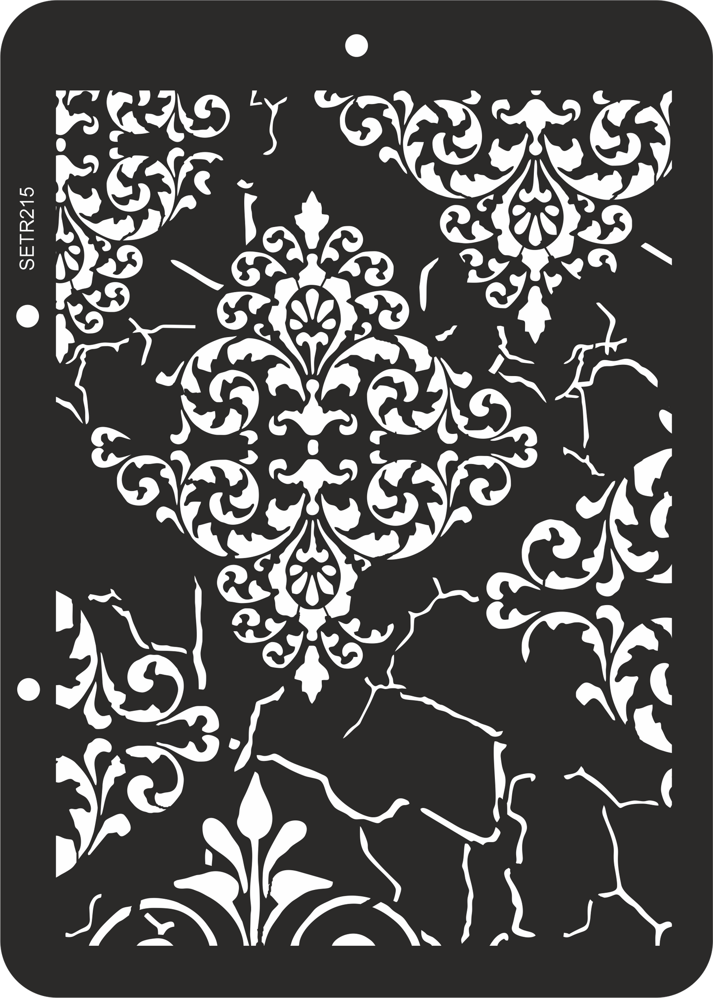Reusable plastic stencil for decoration, scrapbooking, decoupage 'ScrapEgo' / damask cracks / SETR215