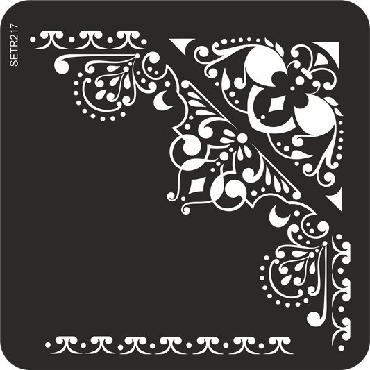 Reusable plastic stencil for decoration, scrapbooking, decoupage 'ScrapEgo' / corner / SETR217