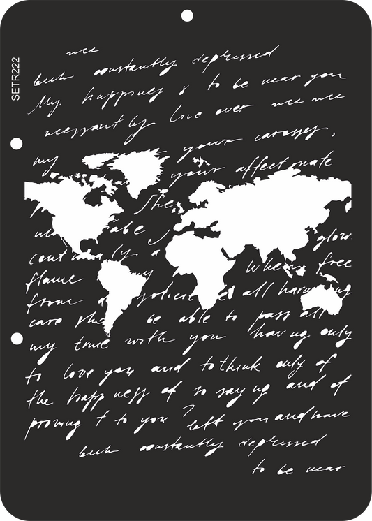 Reusable plastic stencil for decoration, scrapbooking, decoupage 'ScrapEgo' / manuscript maps / SETR222